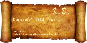 Kopcsó Diána névjegykártya